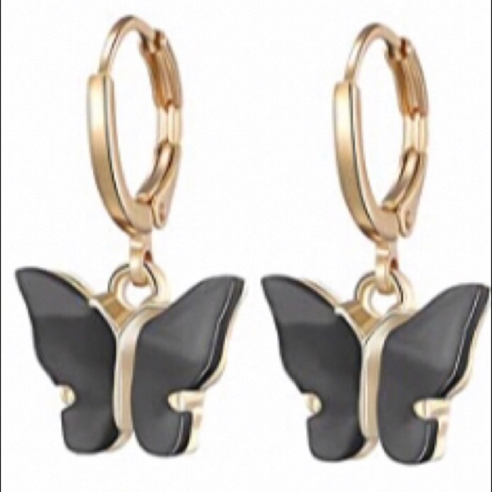 NWT Black Butterfly Earrings